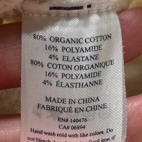 Faherty V Neck Fuzzy Knit Sweater White Neon Green Stripe Accent Size L - Picture 7 of 7